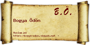 Bogya Ödön névjegykártya